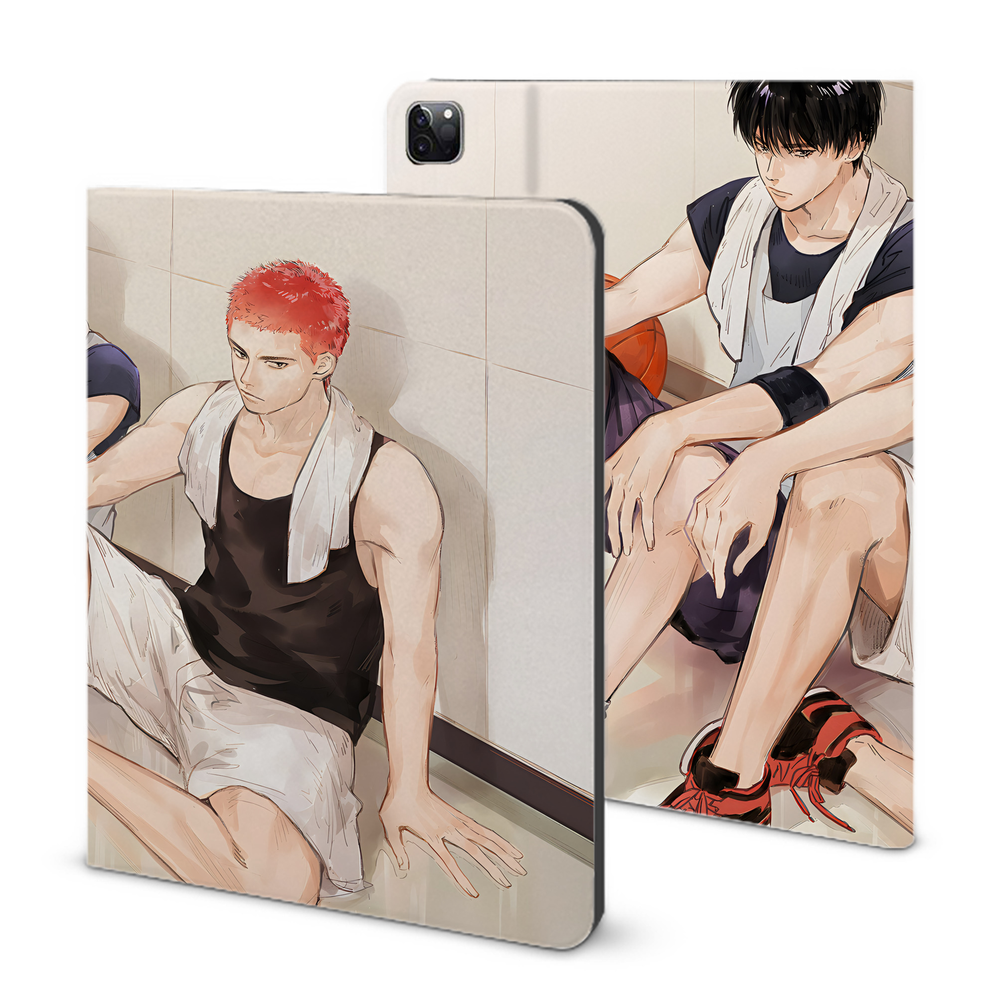 （画像用） SLAM DUNK／スラムダンク IPad ケース ブック型 PUレザー TPU 耐衝撃 軽量 薄型 ペン収納なし 全面保護 IPad 各モデル対応